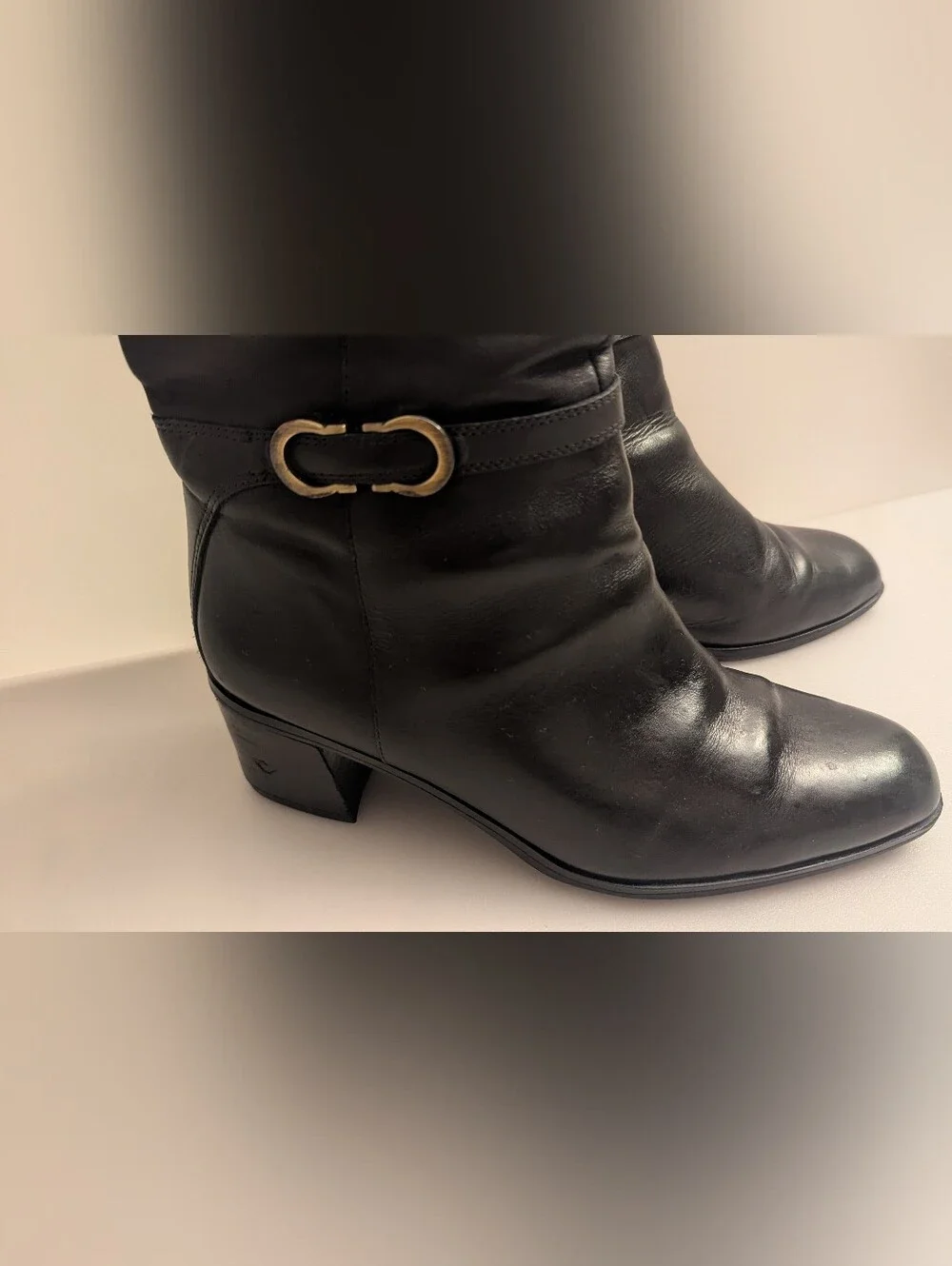Naturalizer Sterling Women's Leather Black Wide Calf Knee-High Boots. Size 9.5W